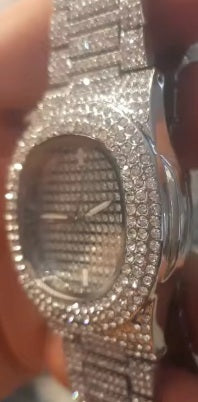 Trillionaire Watch 1 Silver — Men's Full Pavé Stainless Steel Quartz Watch with Date Display · Images from those who chose this product · 4 / 7