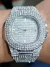 Trillionaire Watch 1 Silver — Men's Full Pavé Stainless Steel Quartz Watch with Date Display · Images from those who chose this product · 2 / 7