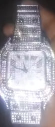 Trillionaire Watch 2 Silver — Fyrkantig herrklocka med kvartsurverk, pavé och romerska siffror · Bilder från dem som valde produkten · 14 / 14