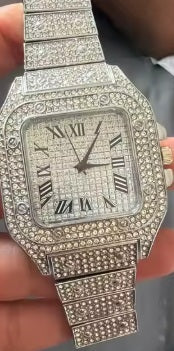 Trillionaire Watch 2 Silver — Fyrkantig herrklocka med kvartsurverk, pavé och romerska siffror · Bilder från dem som valde produkten · 9 / 14
